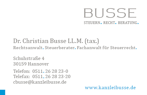 Visitenkarte Dr. Christian Busse
